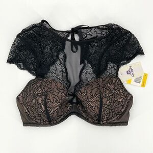 B. Tempt'd By Wacoal After Hours Bralette Bra‎ Underwire Padded Medium Black NWT